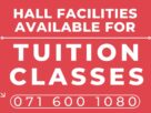 Hall Facilities Available for TUITION CLASSES !!