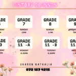 Grade 6 – 11 History English Medium Classes