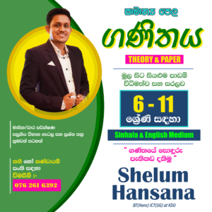 2025 New O/L Maths Classes (EM & SM)
