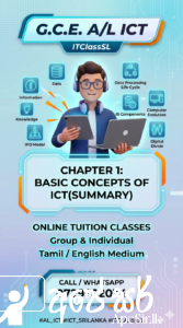 A/L ICT CHAPTER 1 SRI LANKA”, “BASIC CONCEPTS OF ICT A/L”, “ICT A/L SYLLABUS SRI LANKA TAMIL MEDIUM