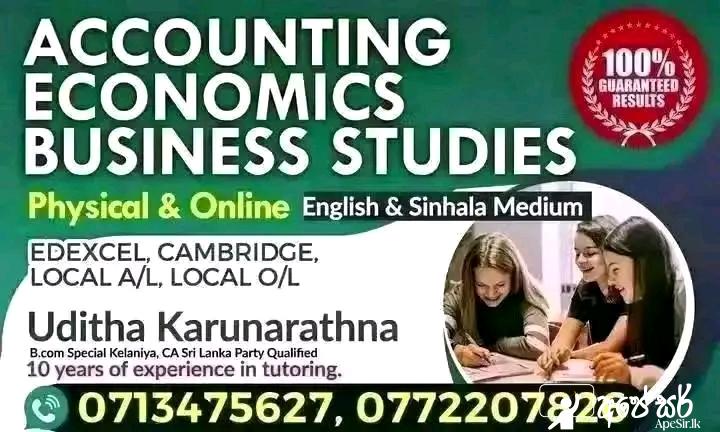 Accounting Economics Edexcel Cambridge local AL and OL commerce
