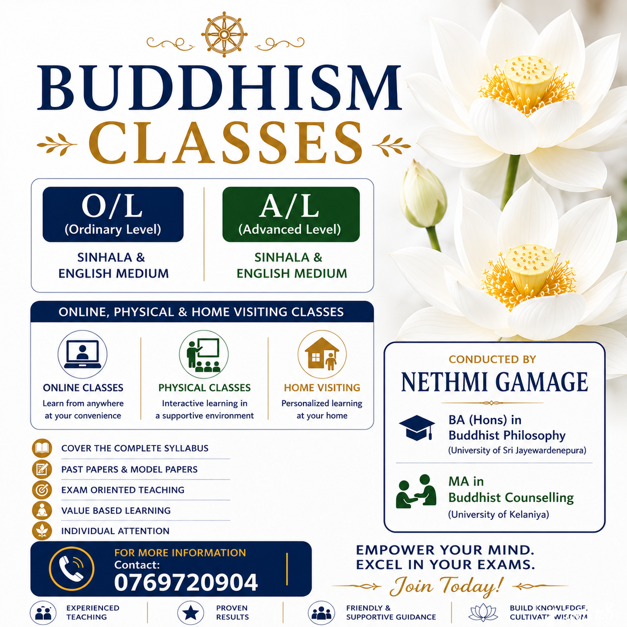 Buddhism Classes for O/L and A/L Students